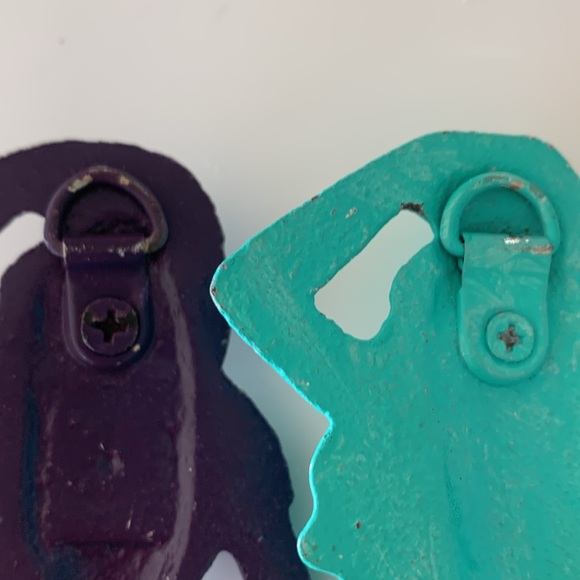 Colorful Cast Iron Mermaid Wall Hooks - Set of 4 - Picture 3 of 3